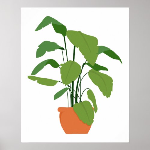 Tropical Green Palm Pot Plant in Terracotta Urn Poster