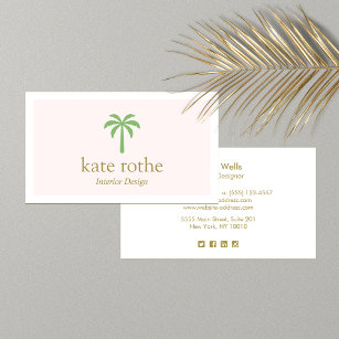 Tropical Green Palm Tree Calling Card