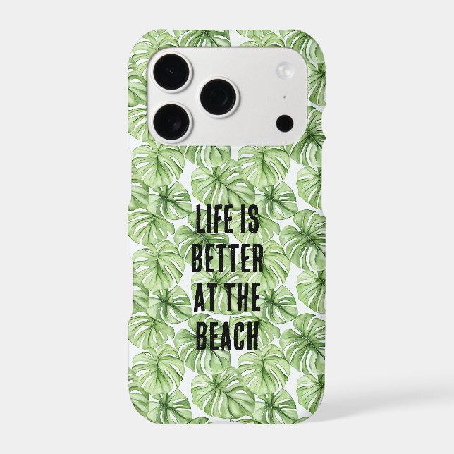 Tropical Green Palm Tree Leaves Case-Mate iPhone Case (Back)
