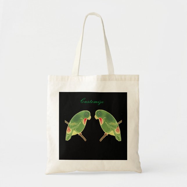 Tropical Green Parakeet Thunder_Cove Tote Bag (Front)