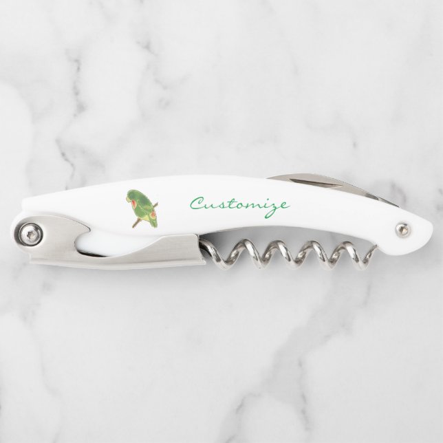 Tropical Green Parakeet Thunder_Cove Waiter's Corkscrew (Front)