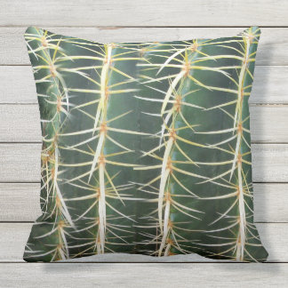 Tropical Green Sphere Cactus Photo Outdoor Pillow