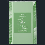Tropical Green Wedding Calendar Planner<br><div class="desc">Planning a wedding? This tropical themed wedding calendar planner can help. Features green color hues trimmed with tropical leaves offering a fun yet classic look. The inside includes a "Things to do" section you can use to help you plan for your special occasion. Use the template to personalize.</div>