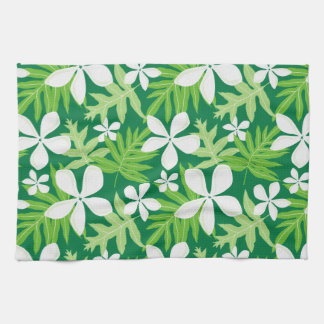 Tropical Green White Kitchen Towel