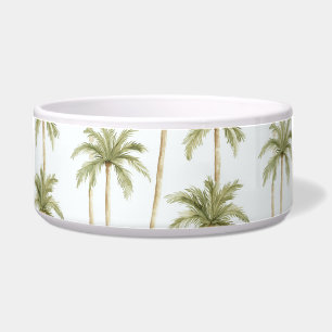 Tropical Green White Palm Trees Bowl