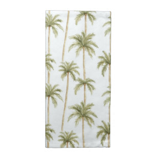 Tropical Green White Palm Trees   Cloth Napkin