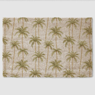 Tropical Green White Palm Trees   Fiber Doormat