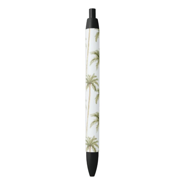 Tropical Green White Palm Trees Pen (Front Vertical)