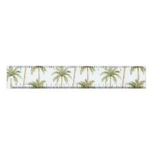 Tropical Green White Palm Trees Ruler