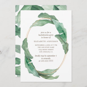 Tropical greenery bachelorette party. Botanical Invitation