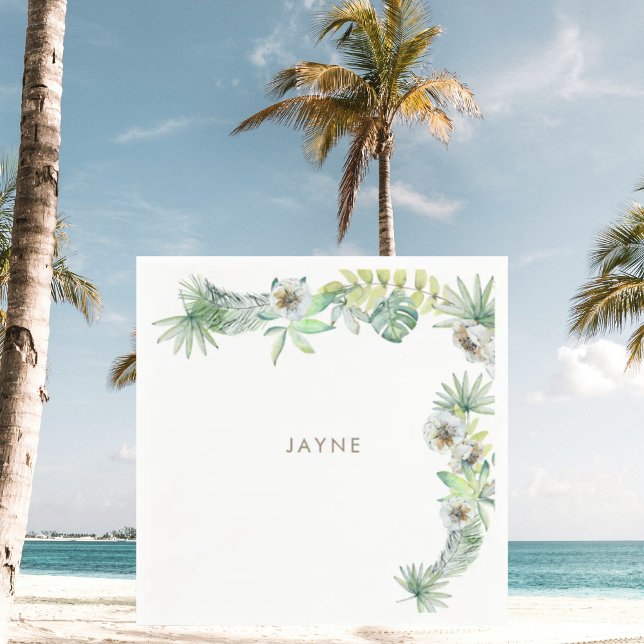 Tropical Greenery Beachy Bridal Shower  Napkins (Creator Uploaded)
