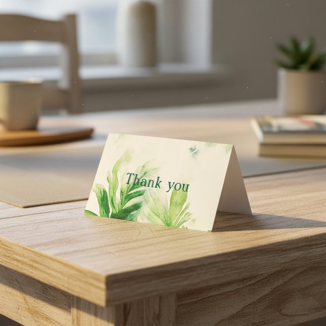 Tropical Greenery botanical leafy thank you card (Tropical Greenery botanical leafy thank you card.)
