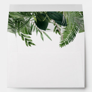 Tropical Greenery Botanical Leaves Wedding Envelope