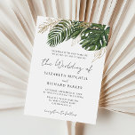 Tropical Greenery Botanical Summer Boho Wedding Invitation<br><div class="desc">Announce your happily ever after in style with this luxurious wedding invitation! Deep green palm and monstera leaves with elegant faux gold accents create a sophisticated tropical ambiance. This invitation is perfect for a destination wedding or a celebration that exudes island vibes.</div>