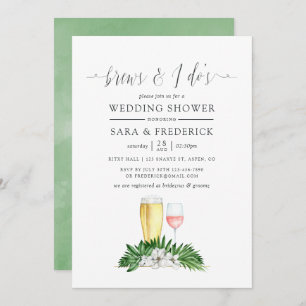 Tropical Greenery Brews Before The I Dos Invitation