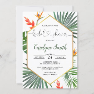 Tropical Greenery Bridal Shower Invitation