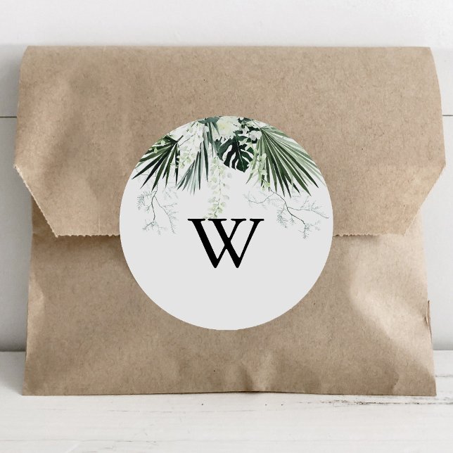Tropical Greenery Floral Wedding Envelope Seals (Creator Uploaded)