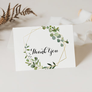 Tropical Greenery Folded Wedding Thank You Card