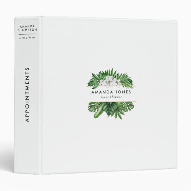 Tropical Greenery Foliage 3 Ring Binder (Front/Spine)