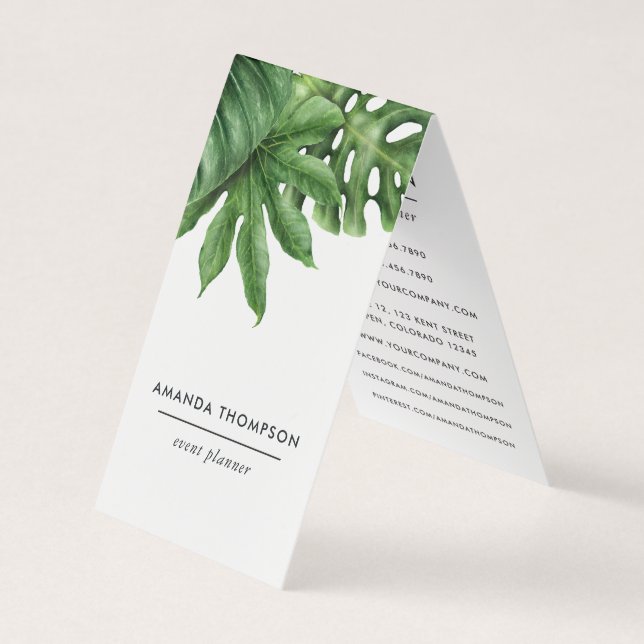 Tropical Greenery Foliage Business Card (Front)
