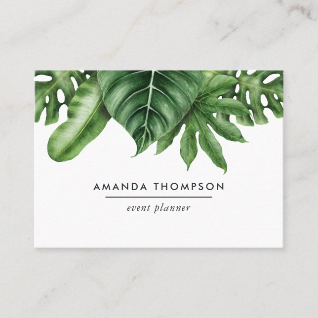 Tropical Greenery Foliage Business Card (Front)