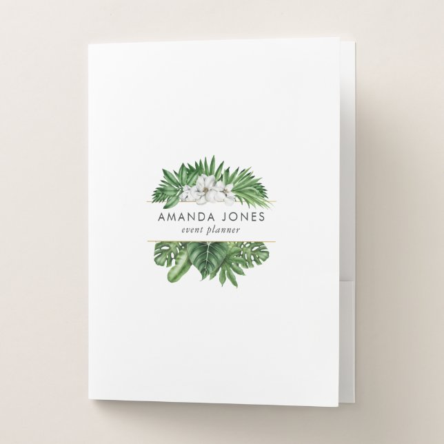Tropical Greenery Foliage Pocket Folder (Front)