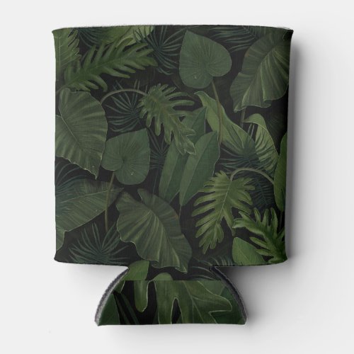 Tropical Greenery Hand_Drawn Botanical Vintage Can Cooler
