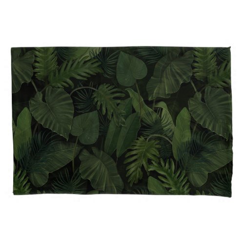 Tropical Greenery Hand_Drawn Botanical Vintage Pillow Case