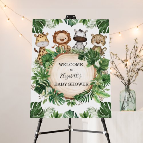 Tropical Greenery Jungle Animals Baby Welcome Foam Board