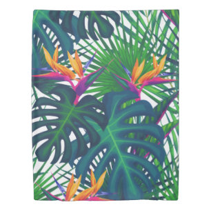 Tropical Greenery Jungle Leaves Paradise  Duvet Cover