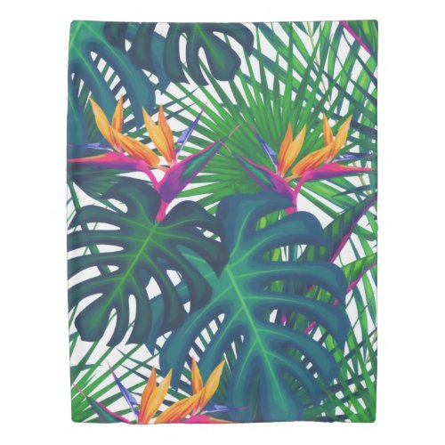 Tropical Greenery Jungle Leaves Paradise  Duvet Cover