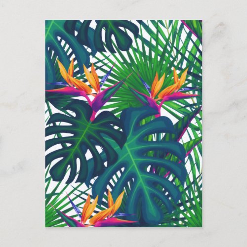 Tropical Greenery Jungle Leaves Paradise  Holiday Postcard