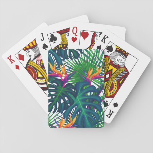 Tropical Greenery Jungle Leaves Paradise  Poker Cards