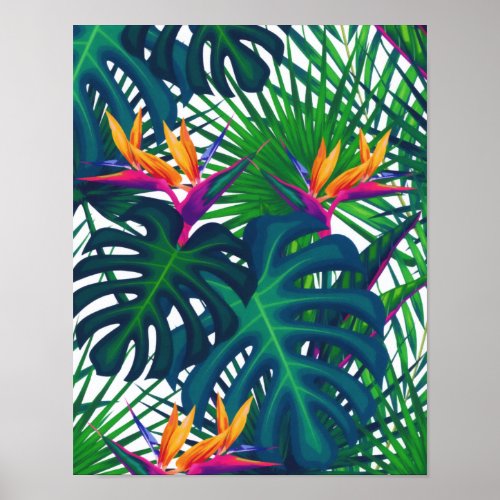 Tropical Greenery Jungle Leaves Paradise  Poster