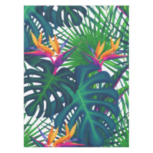 Tropical Greenery Jungle Leaves Paradise Tablecloth