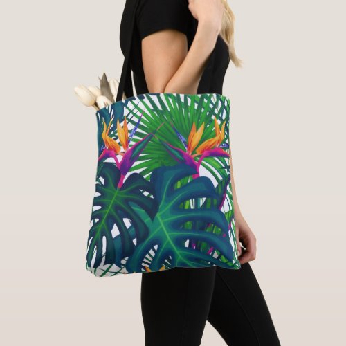 Tropical Greenery Jungle Leaves Paradise  Tote Bag