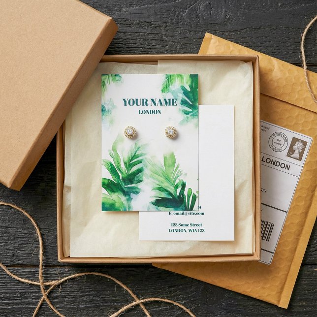 Tropical Greenery leafy Earring Display Card (Tropical Greenery leafy Earring Display Card.)