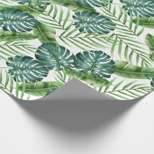 Tropical Greenery Leaves Botanical Pattern Wrapping Paper