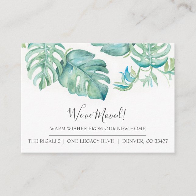 Tropical Greenery New Home Moving Announcement (Front)