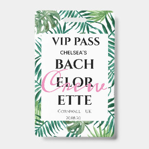 Tropical Greenery Palm Bachelorette Party VIP PASS Badge