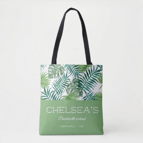 Tropical Greenery Palm Bachelorette Weekend Tote Bag
