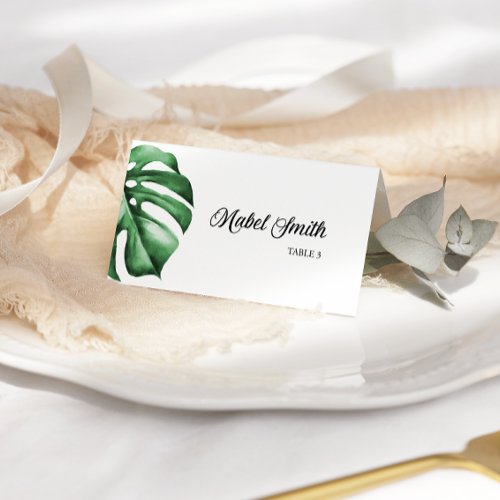 Tropical Greenery Palm Blank Place Cards