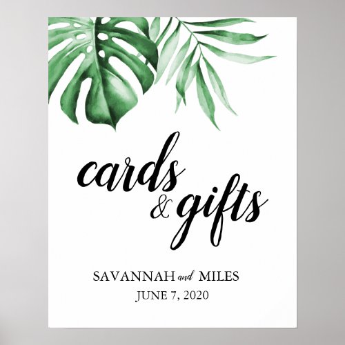 Tropical Greenery Palm Cards  Gifts Sign