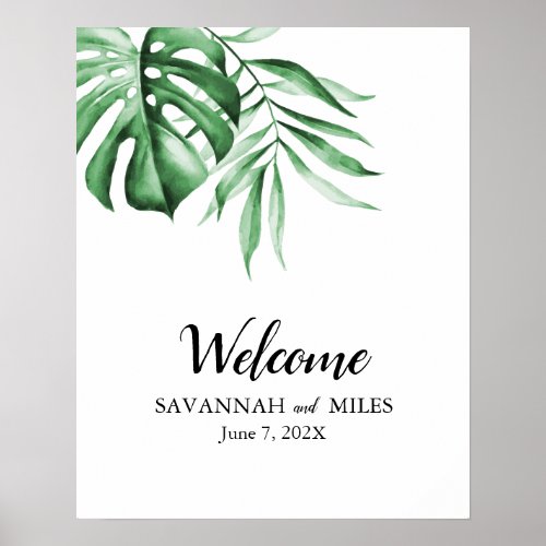 Tropical Greenery Palm Customizable Sign