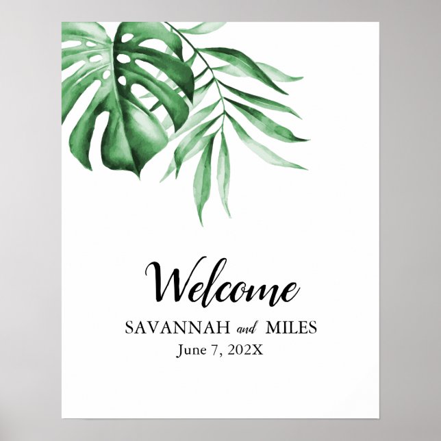 Tropical Greenery Palm Customizable Sign (Front)