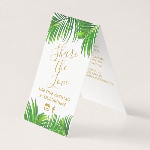 Tropical Greenery Palm Leaves Hashtag Mini Signs