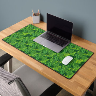 Tropical Greenery | Palm & Monstera Leaves Desk Mat