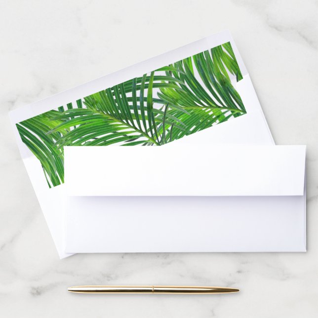Tropical Greenery Palm Tree Leaves #10 Envelope Liner (Desk)