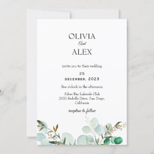 Tropical Greenery Palm Wedding Invitation