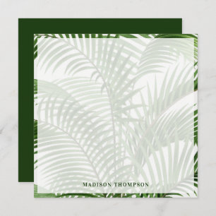 Tropical Greenery Watercolor Palm Tree Leaves Note Card